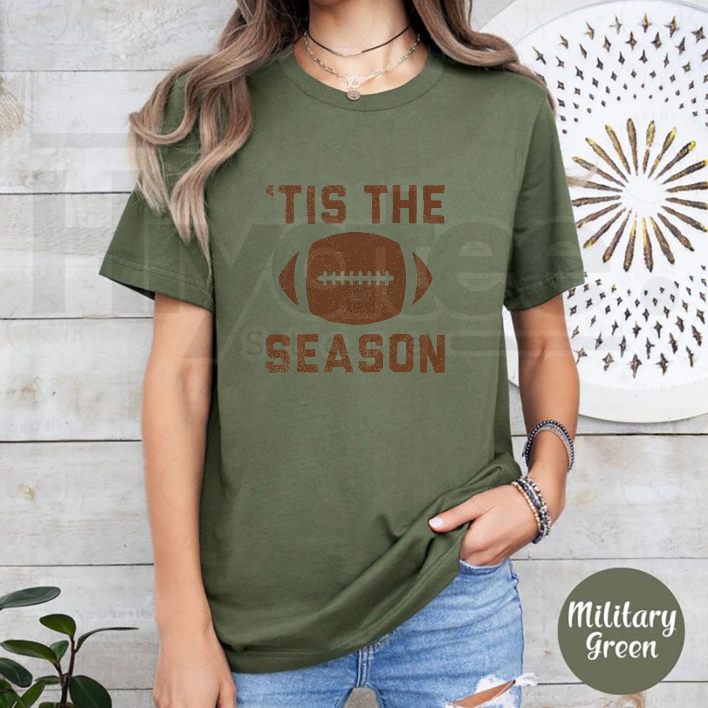 Women's Tis The Football Season Short Sleeve Graphic T-Shirt