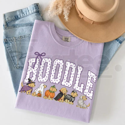 Halloween Goldendoodle Comfort Colors Funny Spooky Dog Mom Tee