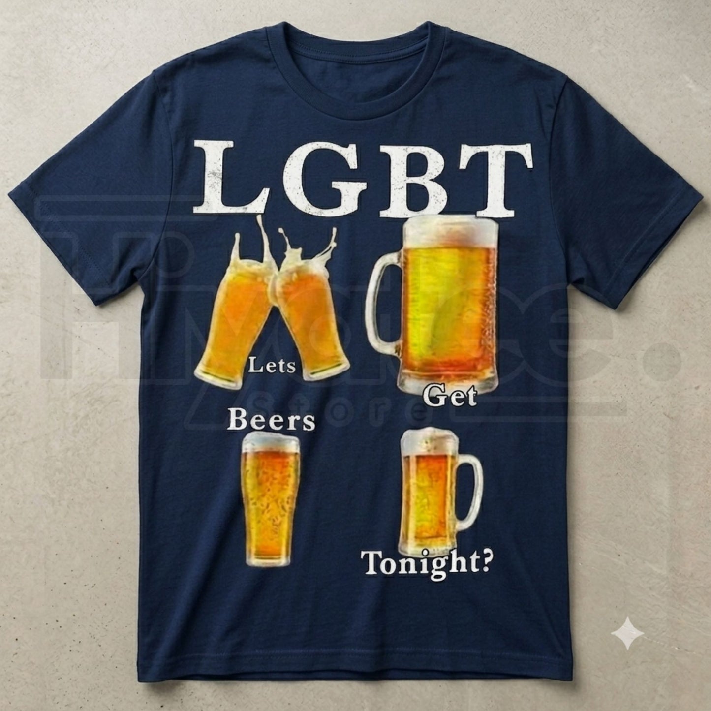 Funny LGBT Lets Get Beer Tonight T-Shirt – Sarcastic Beer Pun Humorous Graphic Tee