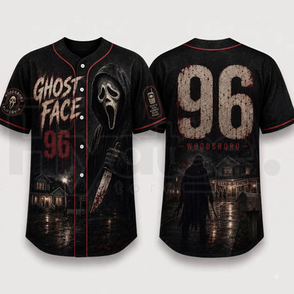 Horror Slasher Baseball Jersey – Gothic Halloween Dark Character Graphic Shirt
