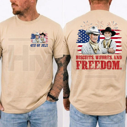 Biscuits And Whores T-Shirt – Funny Lonesome Dove Western Movie 4th Of July Tee