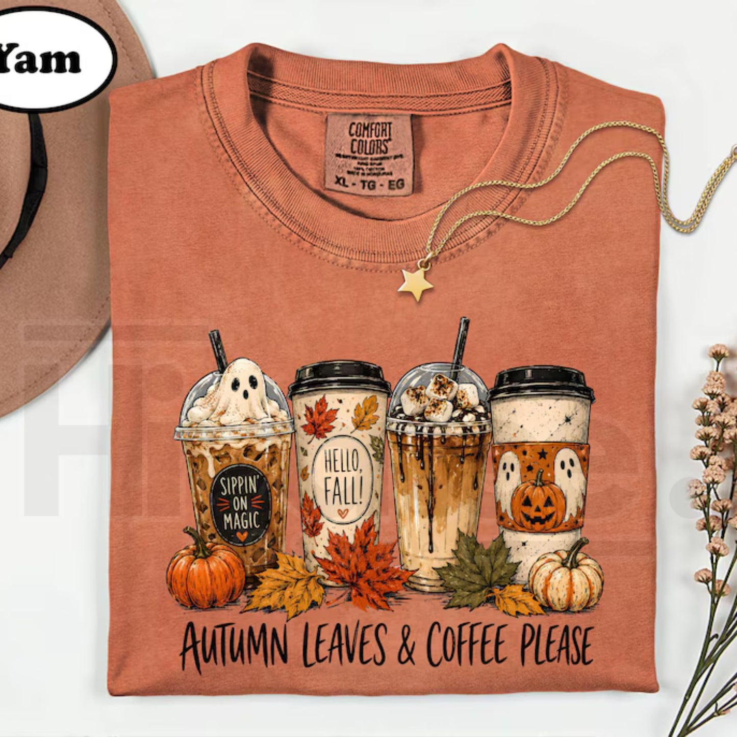 Halloween Coffee Shirt Comfort Colors Tee Ghost Coffee Cup Fall Outfit