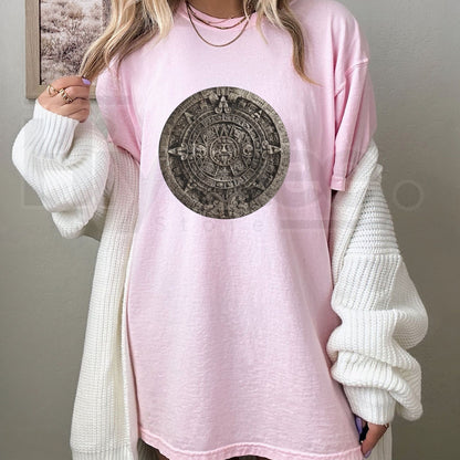 Ancient Mesoamerican Aztec Sun Stone T-Shirt – Mayan Calendar Graphic Tee