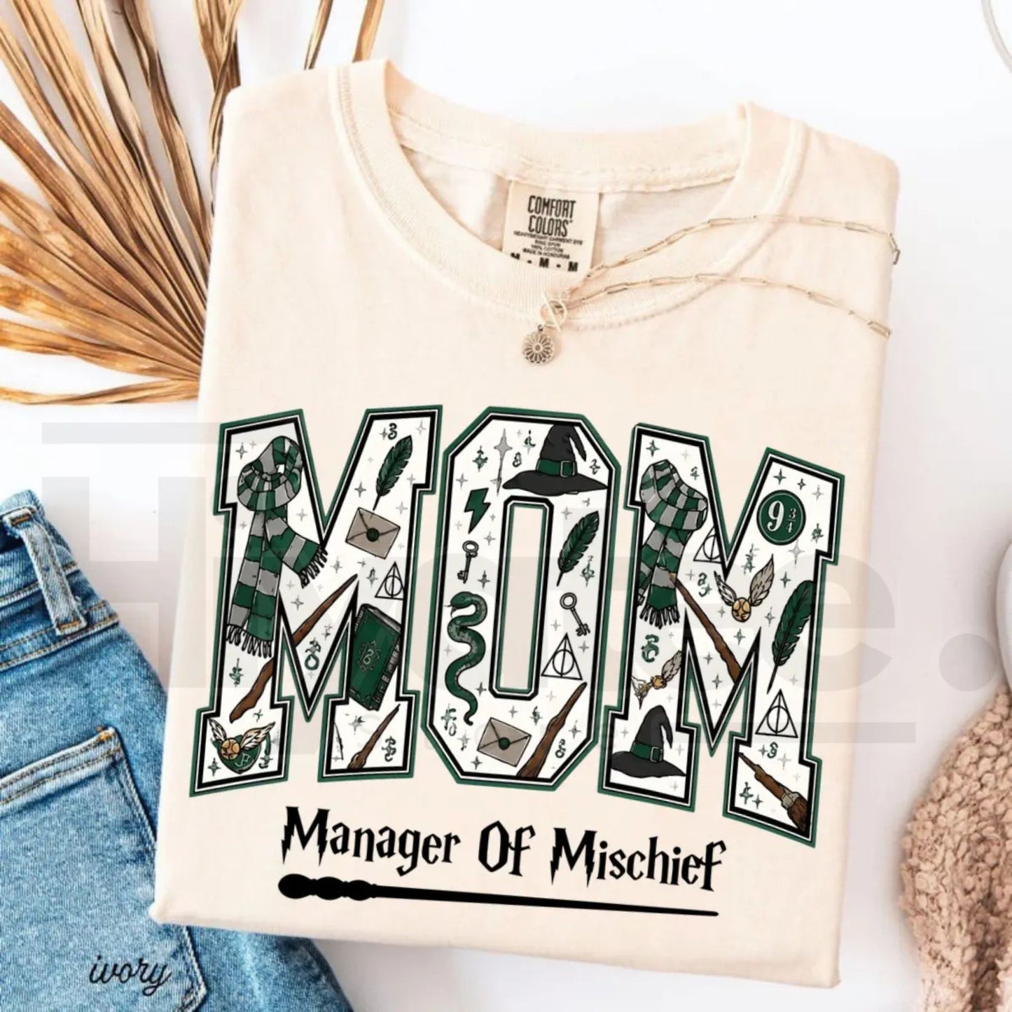 Comfort Colors Mom Manager of Mischief Shirt Magical Wizard Tee