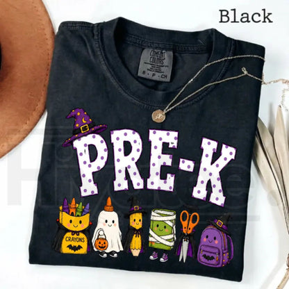 Comfort Colors Halloween Teacher Shirt Spooky Pencil Cute Fall Classroom Tee