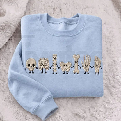 Radiology Tech Skeleton Embroidered Sweatshirt – Cute X-Ray Tech Crewneck & Rad Tech Gift