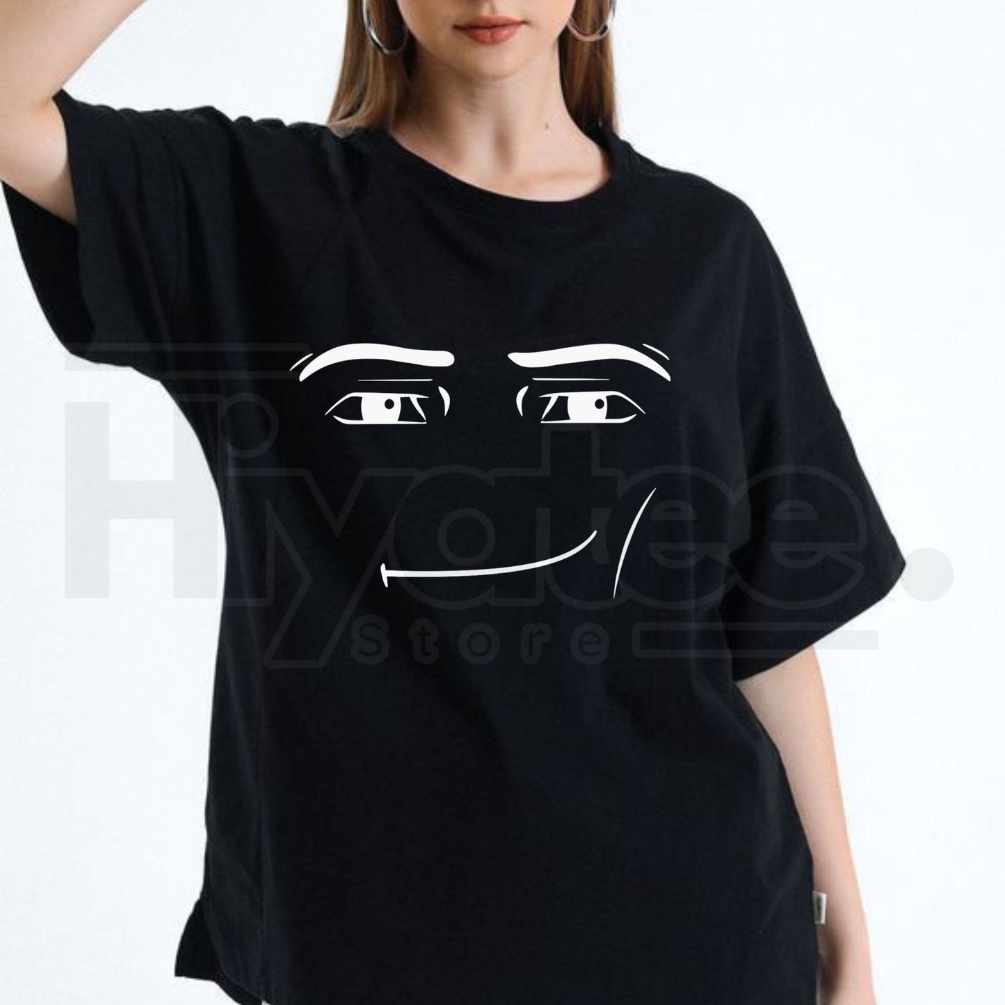 Roblox Minimalist Face Graphic T-Shirt – Sarcastic Expression Tee