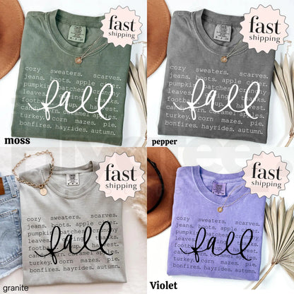 Comfort Colors Cozy Fall Autumn Favorites Pumpkin Patch Tee