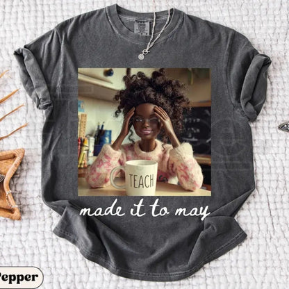 Comfort Colors® Last Day of School Teacher Doll Face Meme Shirt – Black Educator Summer Break Tee