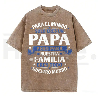 Premium "Papa" Vintage Washed T-Shirt – High-Quality Father’s Day Graphic Tee