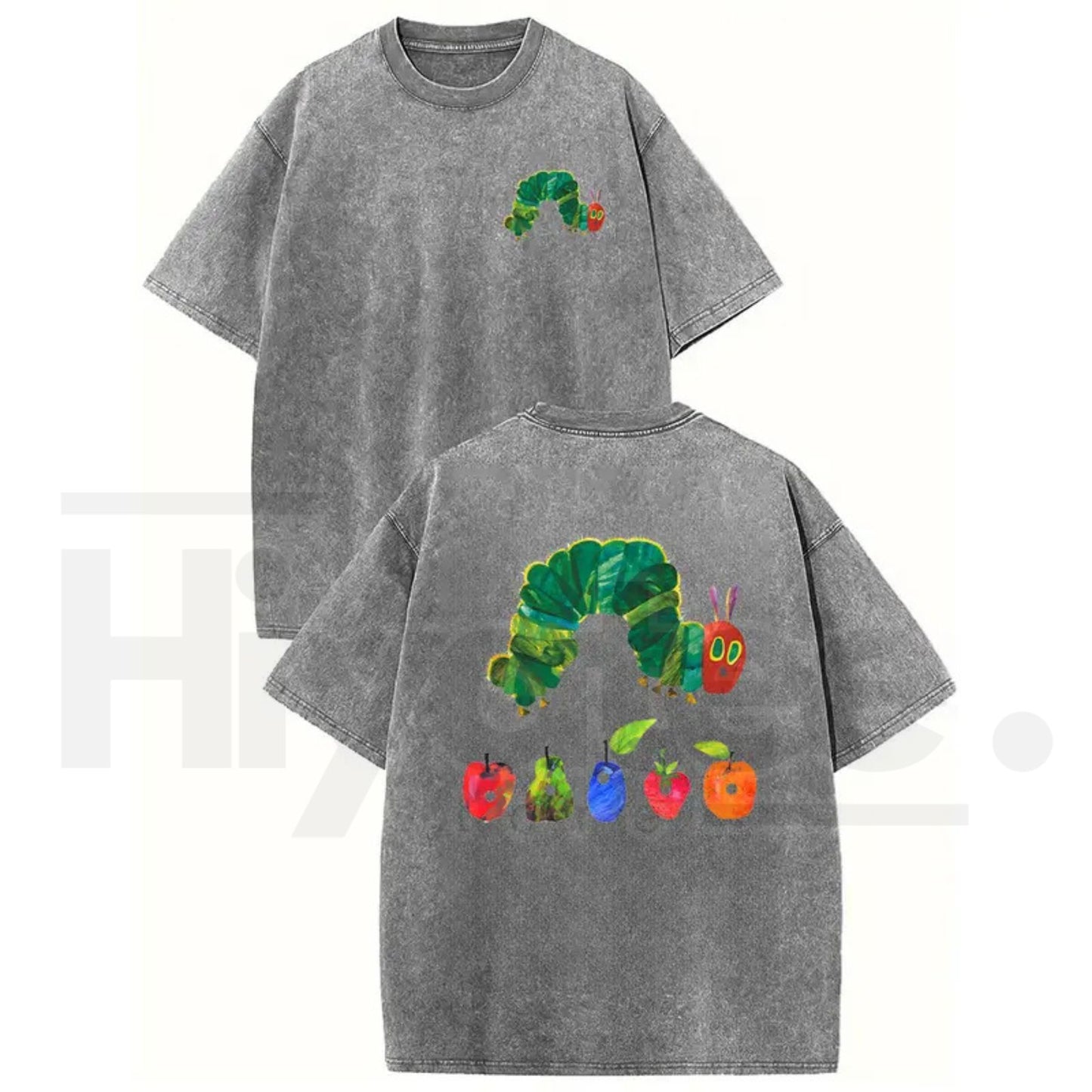 Holafish "The Very Hungry Caterpillar" Vintage Washed T-Shirt – Double-Sided Heavyweight Graphic Tee