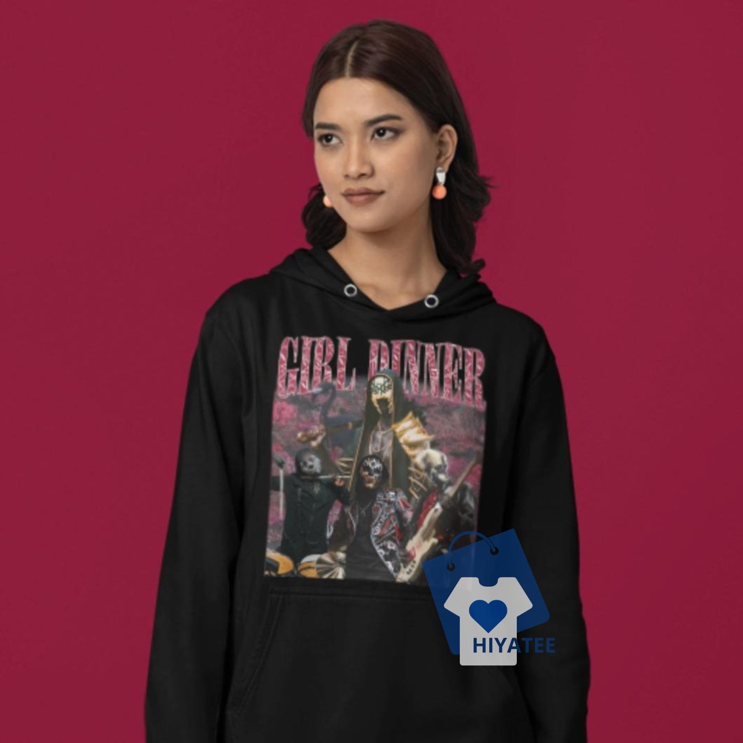 Girl Dinner Sleep Bootleg Hoodie – Metal Band-Inspired Cozy Streetwear