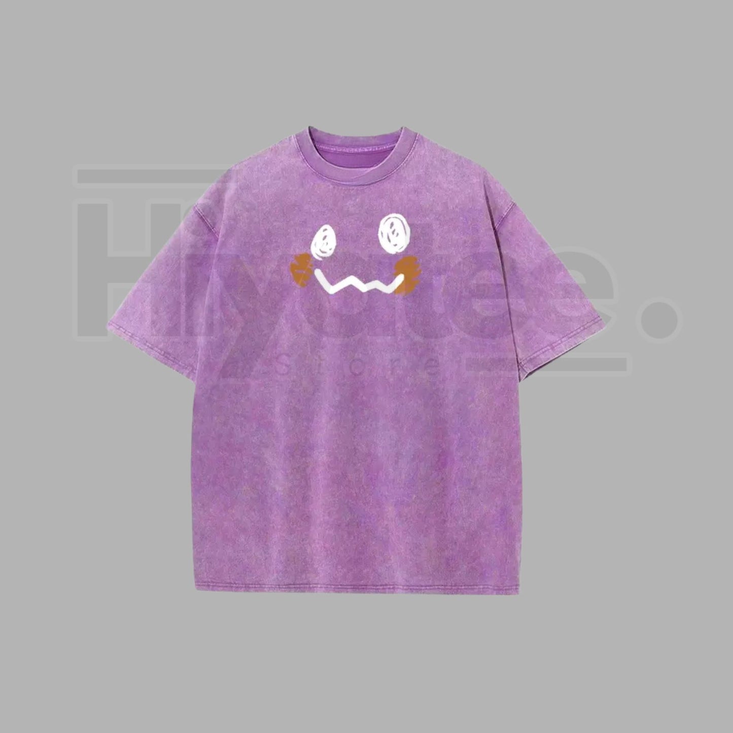 "Pocket Monsters" Vintage Washed T-Shirt – Batik Cotton Oversized Streetwear