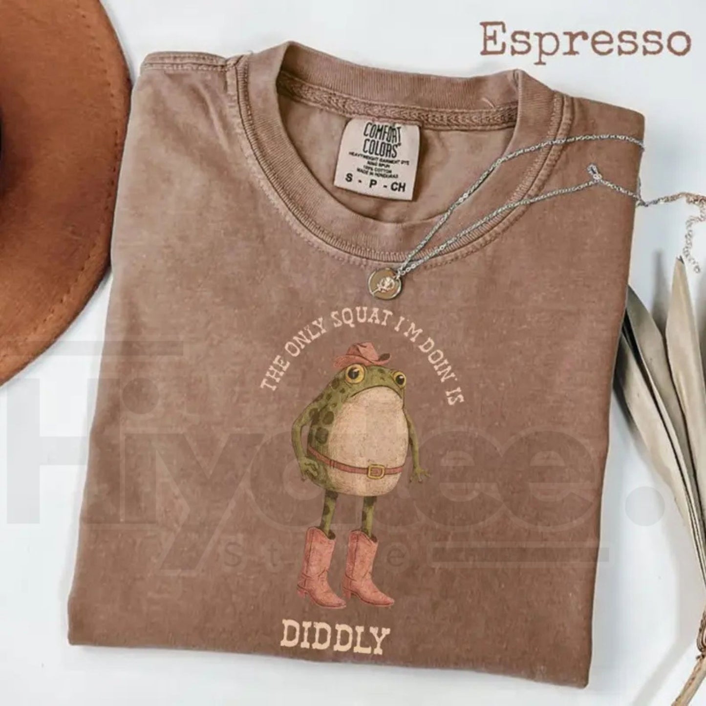 Comfort Colors® The Only Squat I'm Doin' Is Diddly Shirt – Funny Cowboy Frog Western Tee, Sarcastic Lazy Gym Shirt