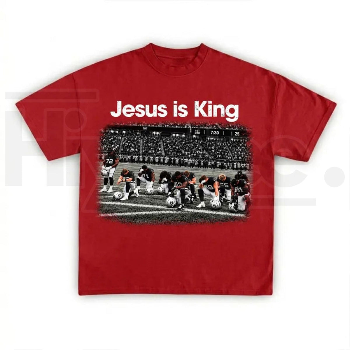 Jesus Is King Football T-Shirt – Retro Praying Team Graphic Tee