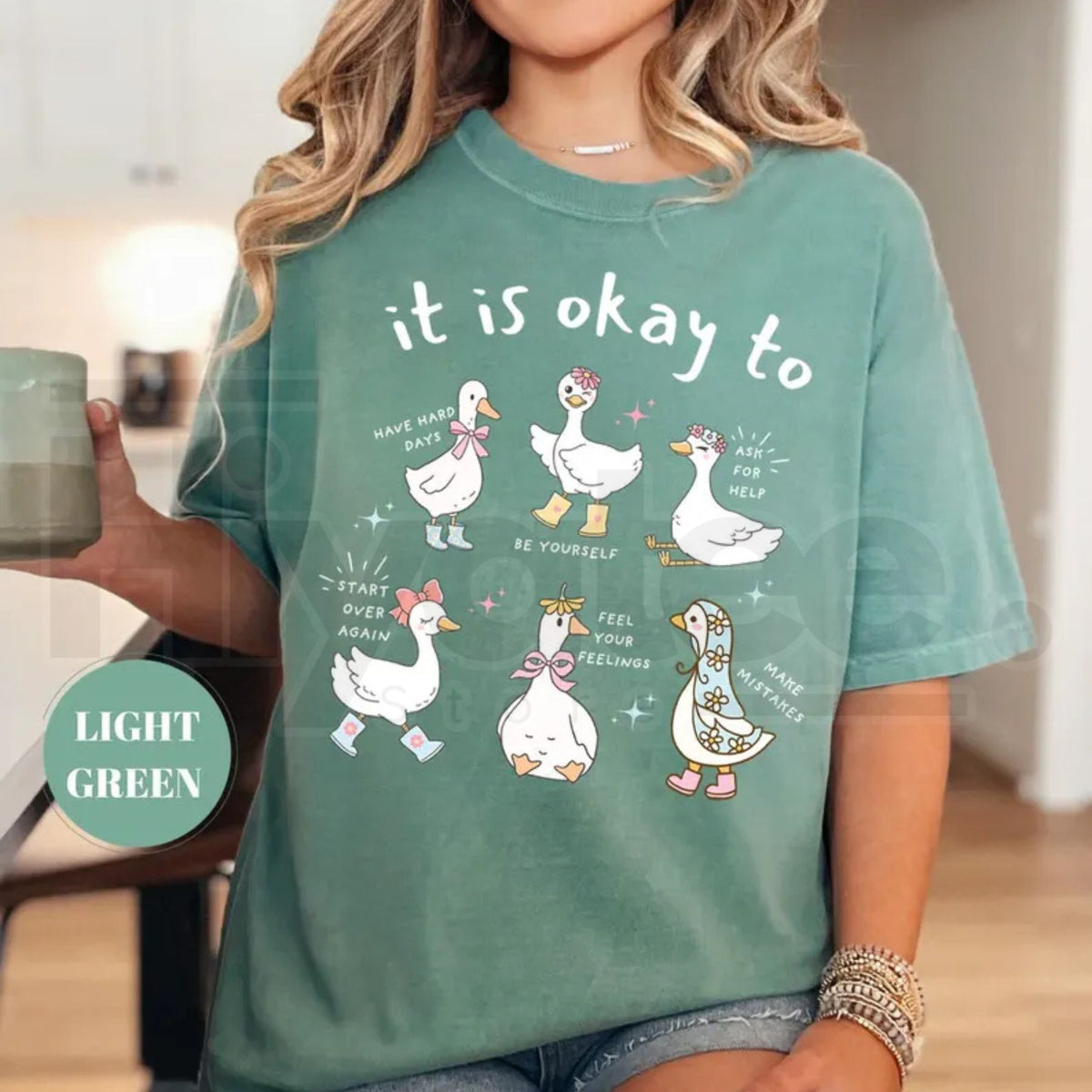 Cute Mental Health Goose Shirt Motivational Duck Positive Affirmation Tee