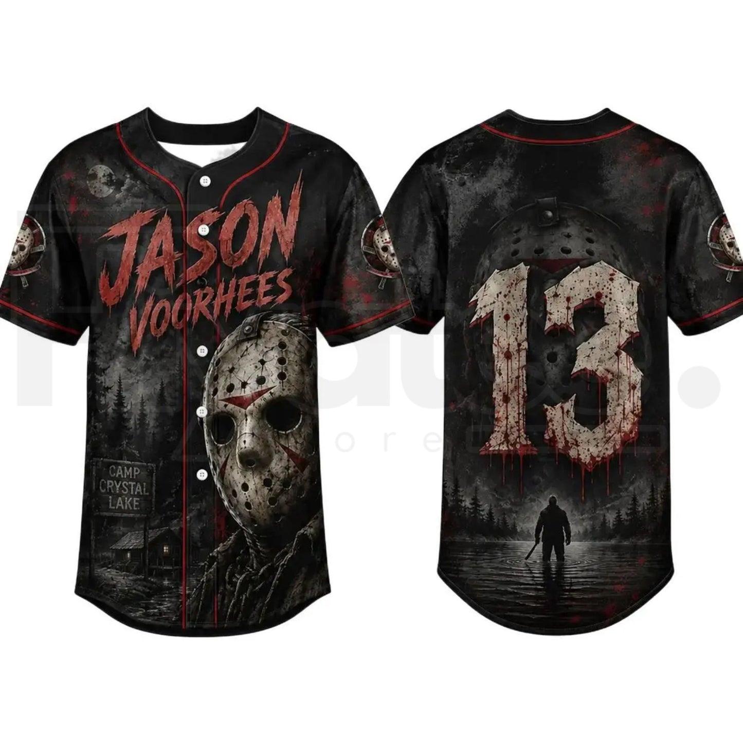 Horror Slasher Baseball Jersey – Classic Movie Characters Spooky Squad Shirt