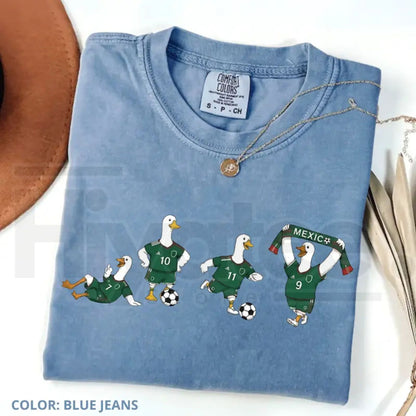 Comfort Colors Funny Goose Mexico Soccer T-Shirt – Retro Mexico Football Fan Game Day Graphic Tee