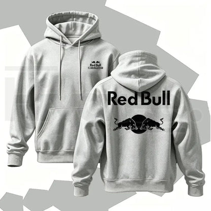 Vintage Racing Graphic Hoodie – Men's Cotton Pullover, Bold Back Print Casual Streetwear Long Sleeve Top