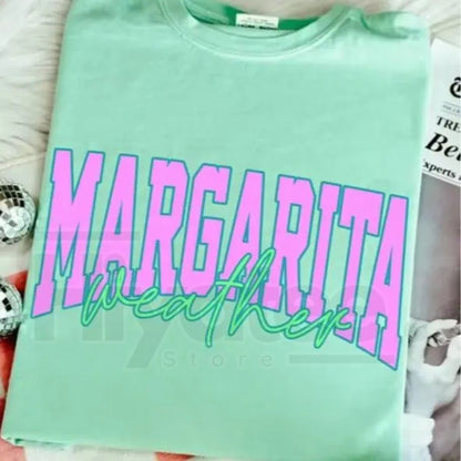 Comfort Colors® Margarita Weather Distressed T-Shirt – Trendy Summer & Vacation Graphic Tee
