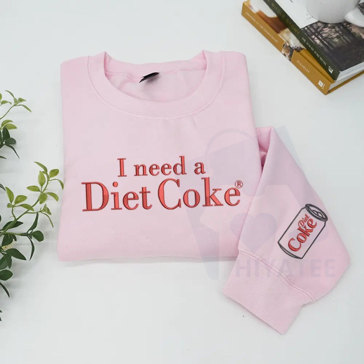 Funny Embroidered "I Need a Diet Coke" Sweatshirt – Sarcastic Caffeine Lover Crewneck