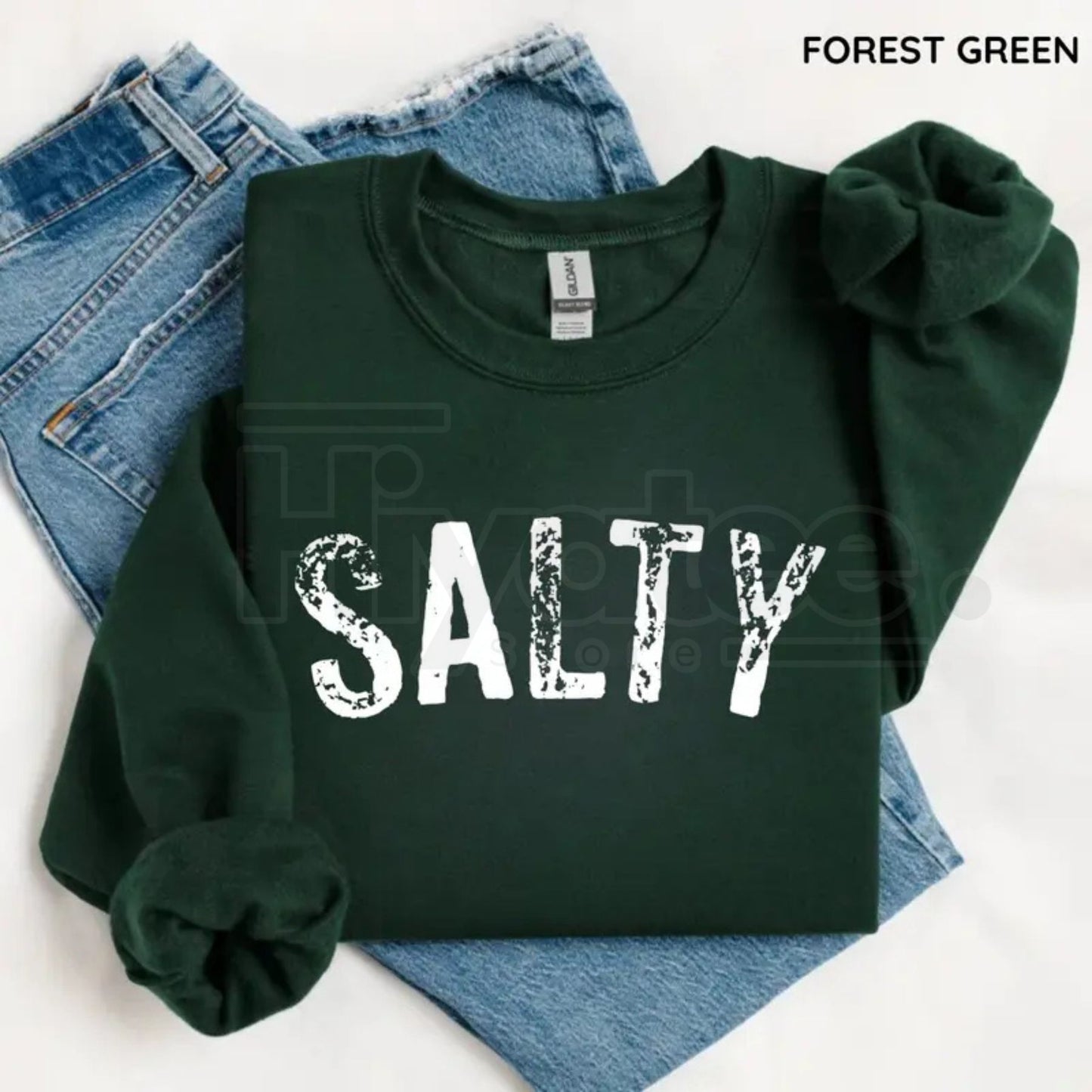 Salty Retro Summer Beach Crewneck Sweatshirt – Aesthetic Coastal Vacation Pullover, Cozy Graphic Sweater