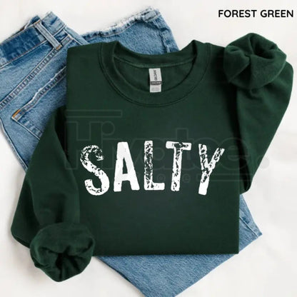 Salty Retro Summer Beach Crewneck Sweatshirt – Aesthetic Coastal Vacation Pullover, Cozy Graphic Sweater