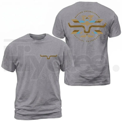 Kimes Ranch Horn Logo Aztec Print Graphic T-Shirt – Western Cotton Tee