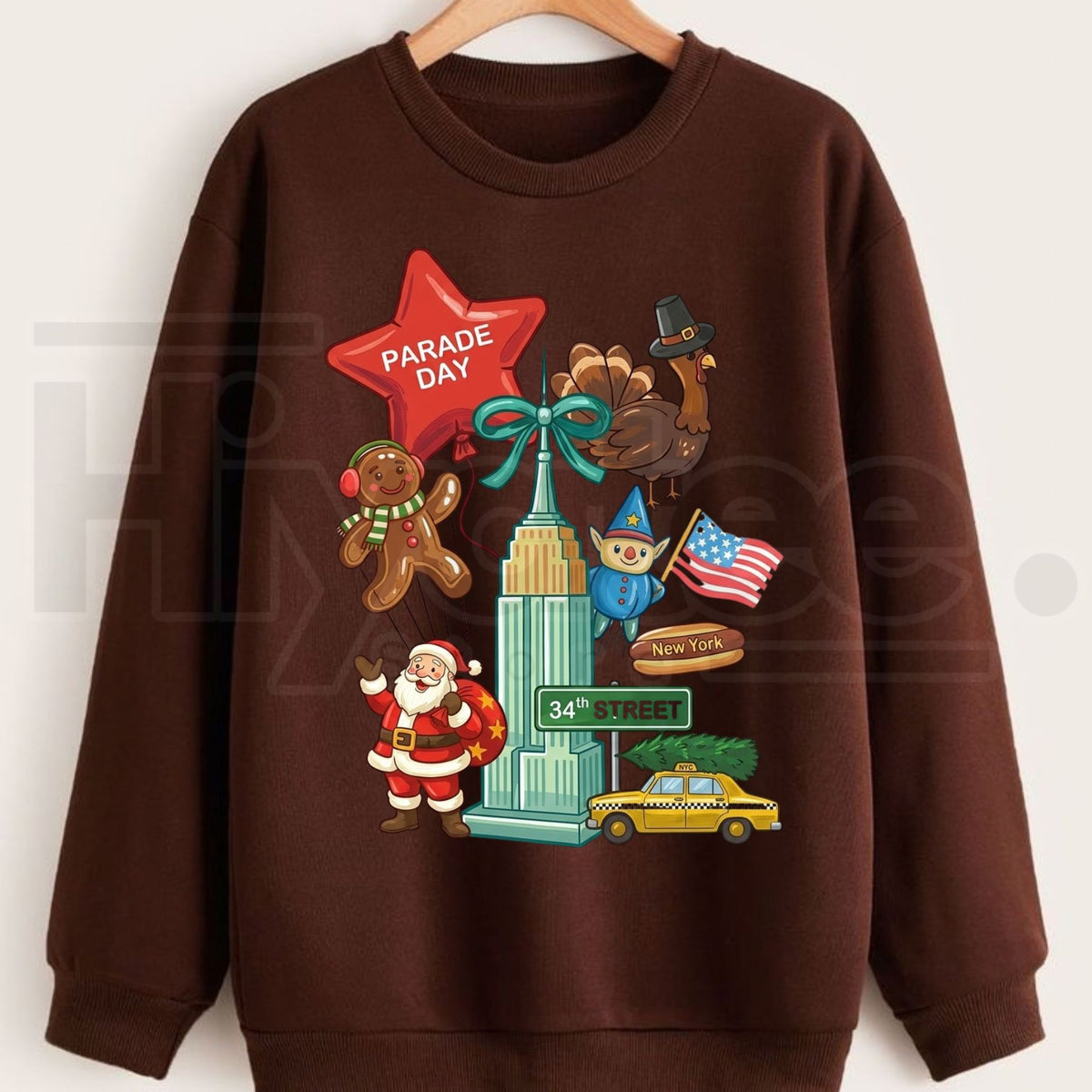 Thanksgiving Day Parade Sweatshirt, Vintage New York Holiday Graphic Pullover