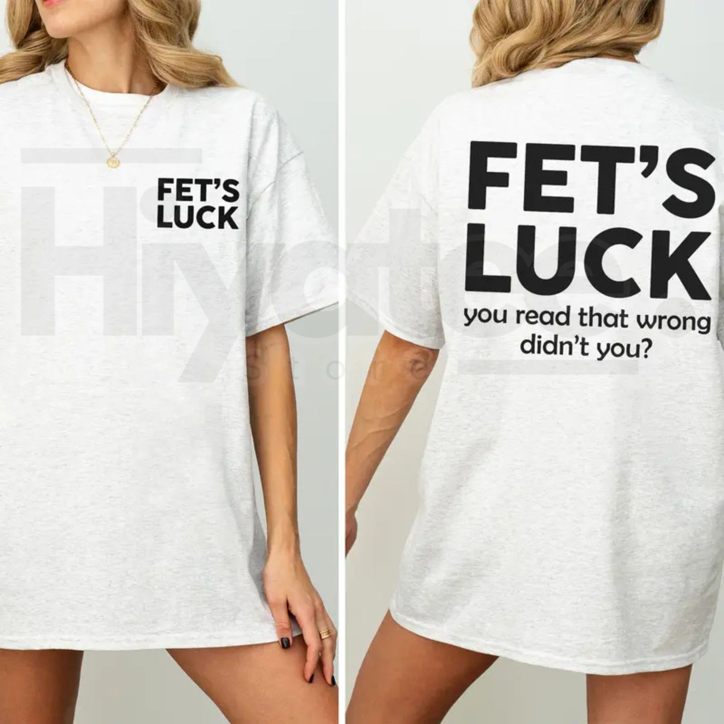 "Fet's Luck" Funny Graphic – Daily Casual Cotton Womenswear Top