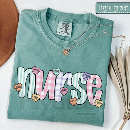 Comfort Colors® Nurse Valentine's Day Candy Heart Shirt