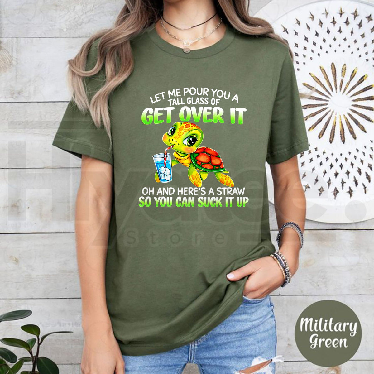 Get Over It Funny Turtle T-Shirt – Sarcastic Quote Graphic Tee
