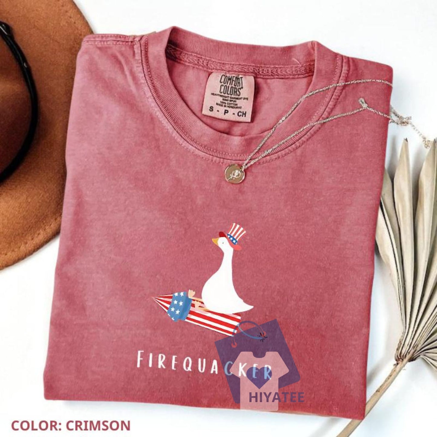 Firequacker Goose 4th of July Shirt – Funny Oversized Comfort Colors Tee for Patriotic Summer Style