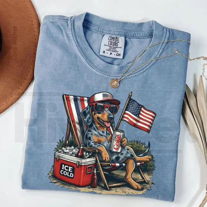 Comfort Colors® Funny 4th of July Dog Shirt – Retro Labrador Diet Coke Patriotic Tee