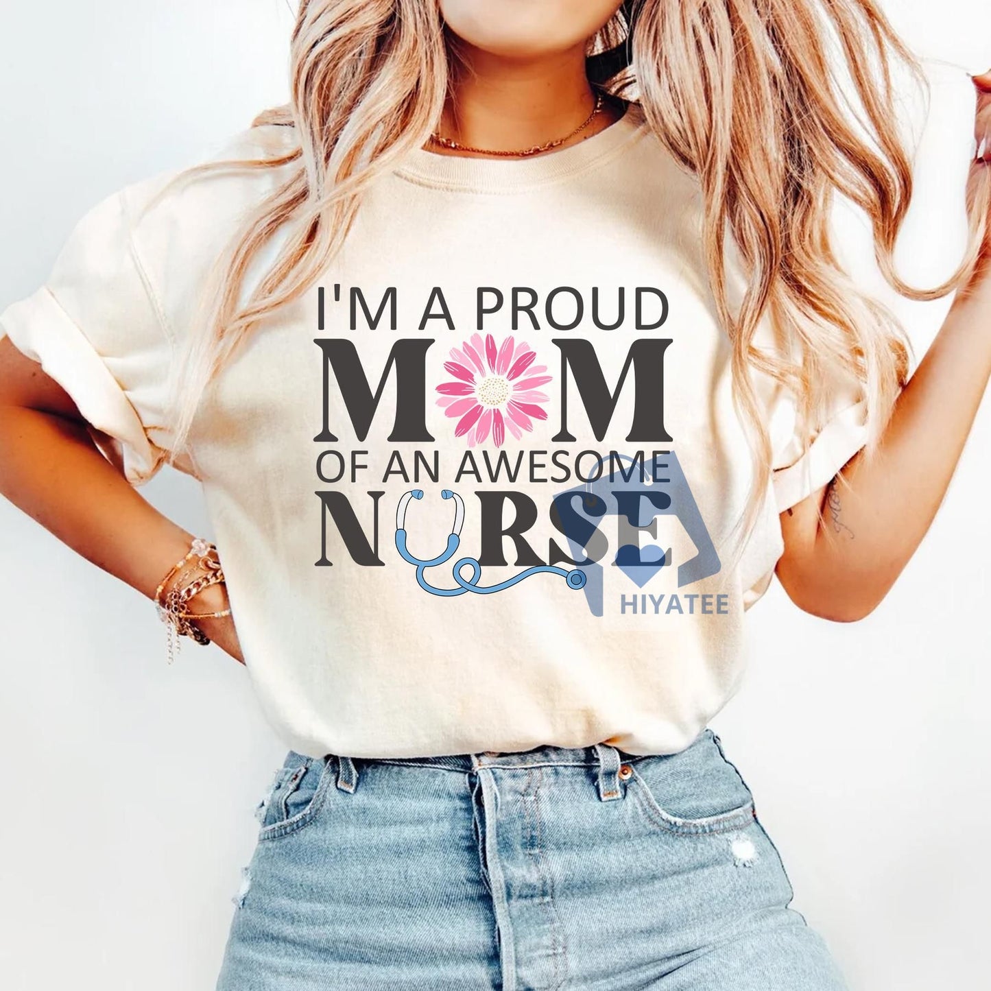 I'm a Proud Mom of an Awesome Nurse T-Shirt – Floral Nurse Mom Shirt – Mother's Day Gift for Nurse Mom