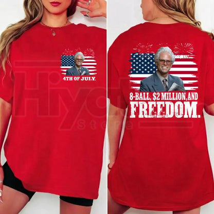Baby Billy 4th of July 8-Ball Tee – Funny Independence Day Fireworks Graphic Shirt, Patriotic Summer USA Flag T-Shirt for Men & Women