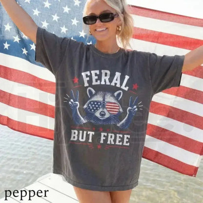 Comfort Colors USA 250th Birthday Patriotic Freedom Raccoon T-Shirt – Americana Independence Day Summer Style Gift Tee