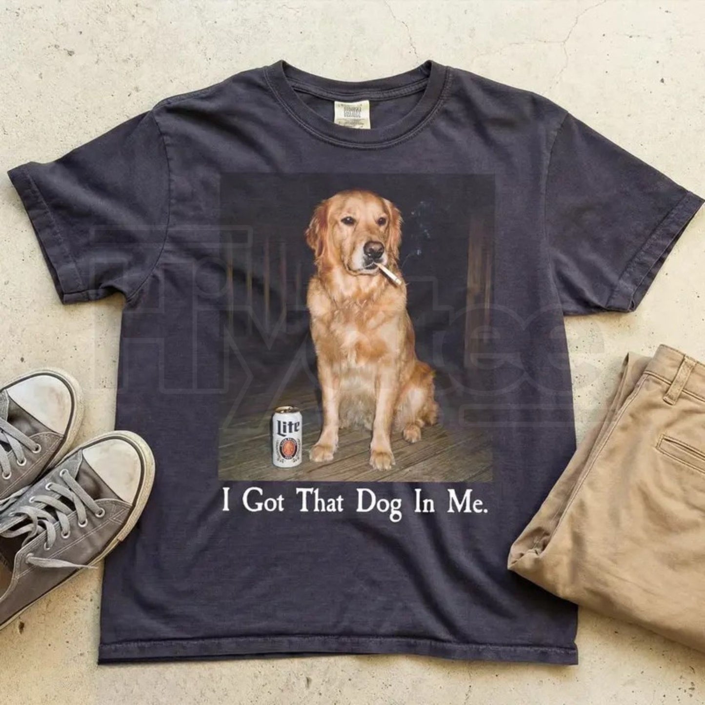 Comfort Colors® I Got That Dog In Me Shirt – Funny Golden Retriever Smoking Meme Tee
