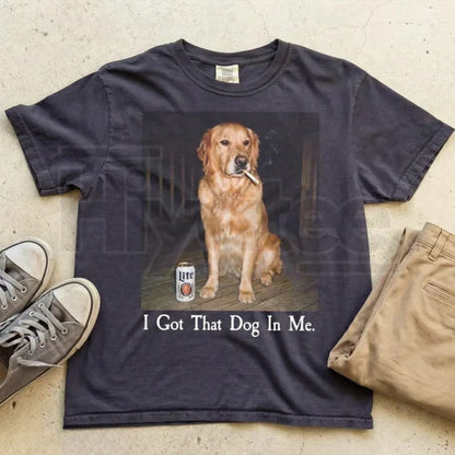 Comfort Colors® I Got That Dog In Me Shirt – Funny Golden Retriever Smoking Meme Tee