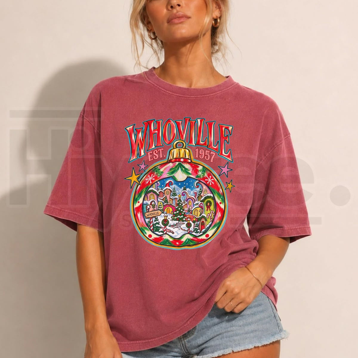 Comfort Colors Preppy Christmas Characters T-Shirt – Vintage Holiday Graphic Tee