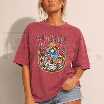 Comfort Colors Preppy Christmas Characters T-Shirt – Vintage Holiday Graphic Tee
