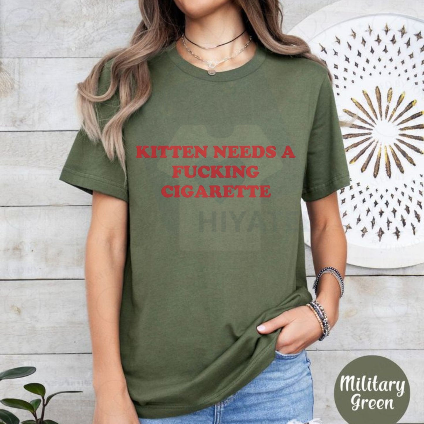 Kitten "Need a Fing Cigarette" T-Shirt – Funny Viral Meme Shirt Dark Humor Tee*