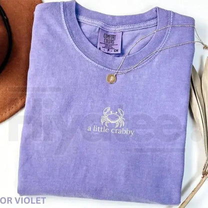 Comfort Colors® A Little Crabby Shirt – Minimalist Beach Graphic Tee