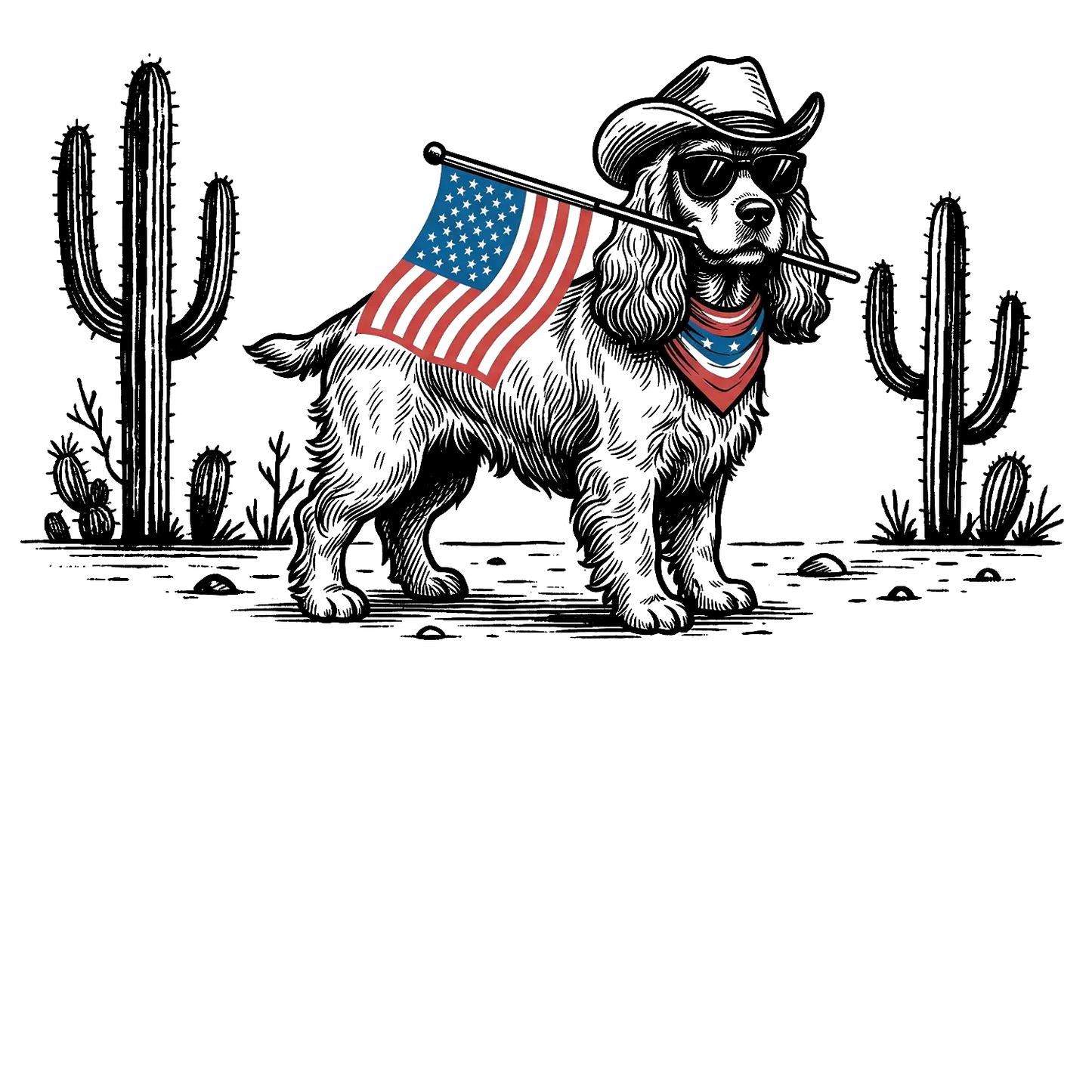 Comfort Colors® Patriotic Western Cowboy Dog Shirt – 4th of July USA Flag Dog Lover Tee