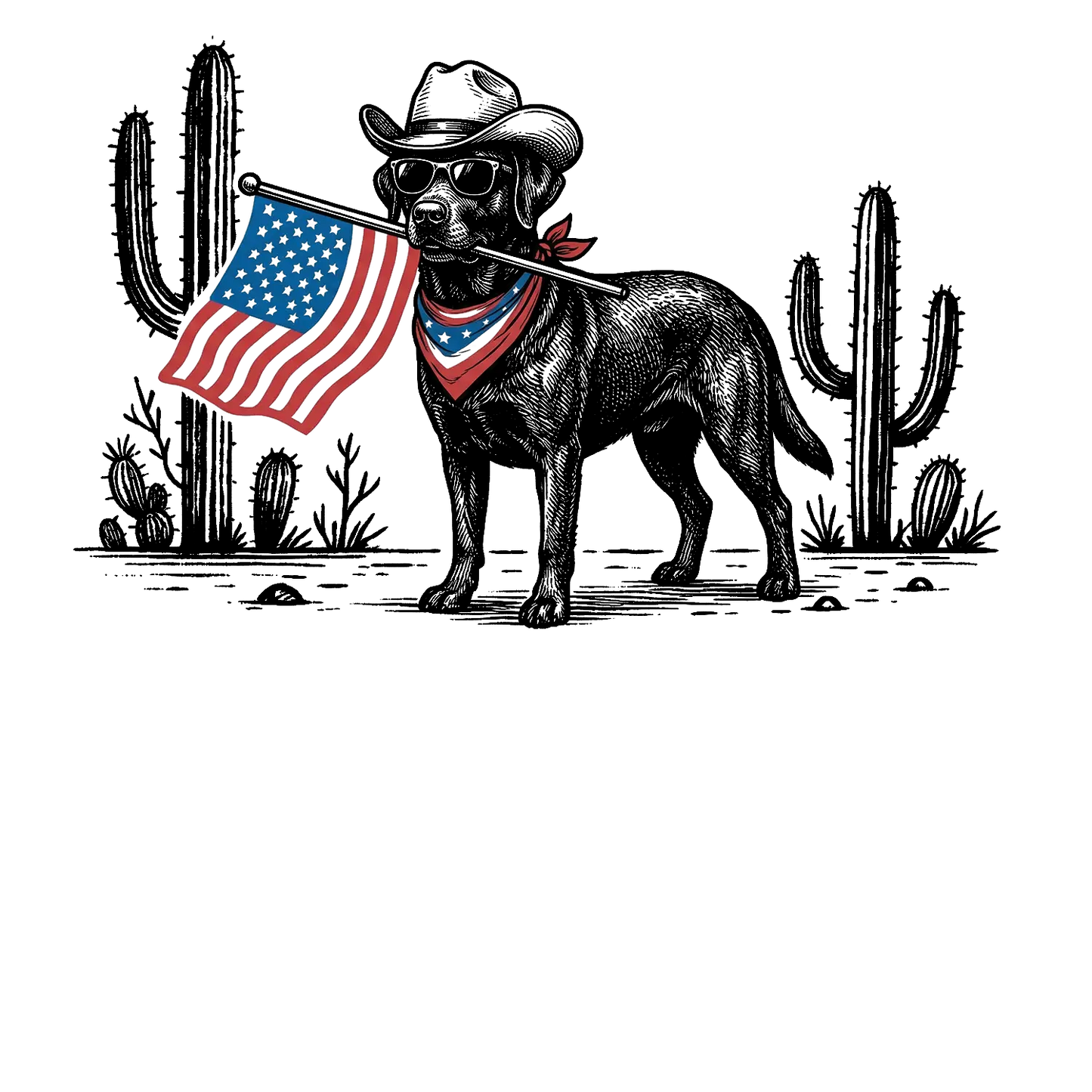 Comfort Colors® Patriotic Western Cowboy Dog Shirt – 4th of July USA Flag Dog Lover Tee