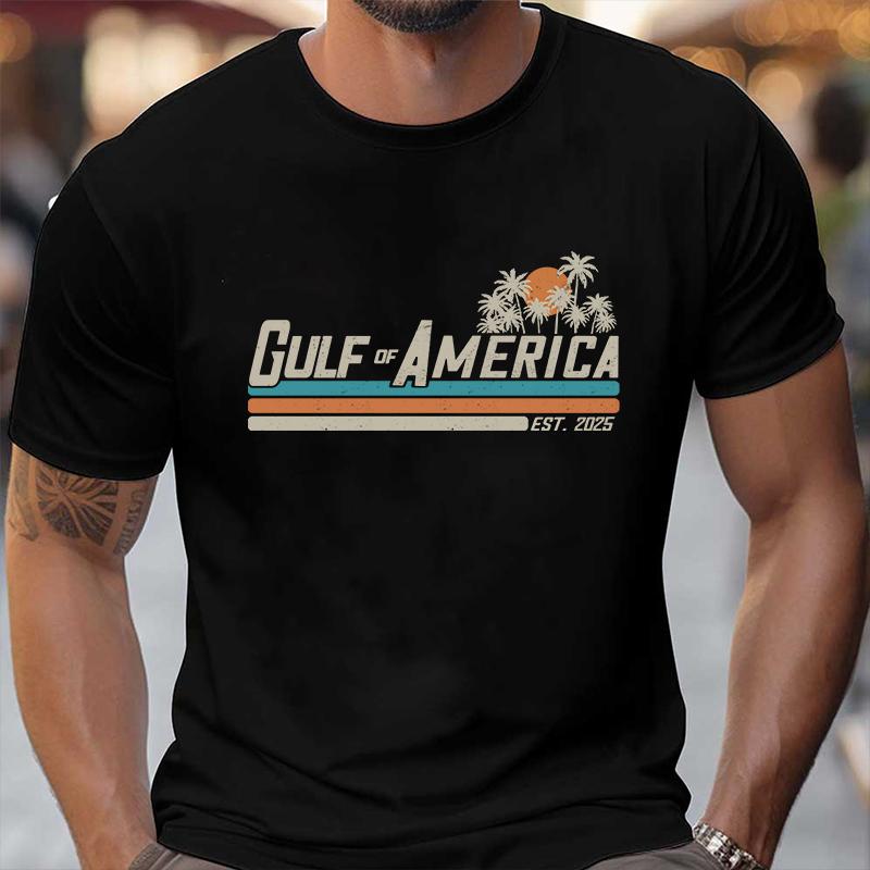 Gulffff of America Retro Stripe Full Colors T-Shirt – Bold & Vibrant Coastal Vibes!