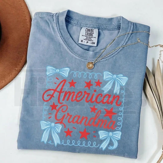 Custom 4th of July Mama Nana Comfort Colors Shirt – Coquette Patriotic Family Tees