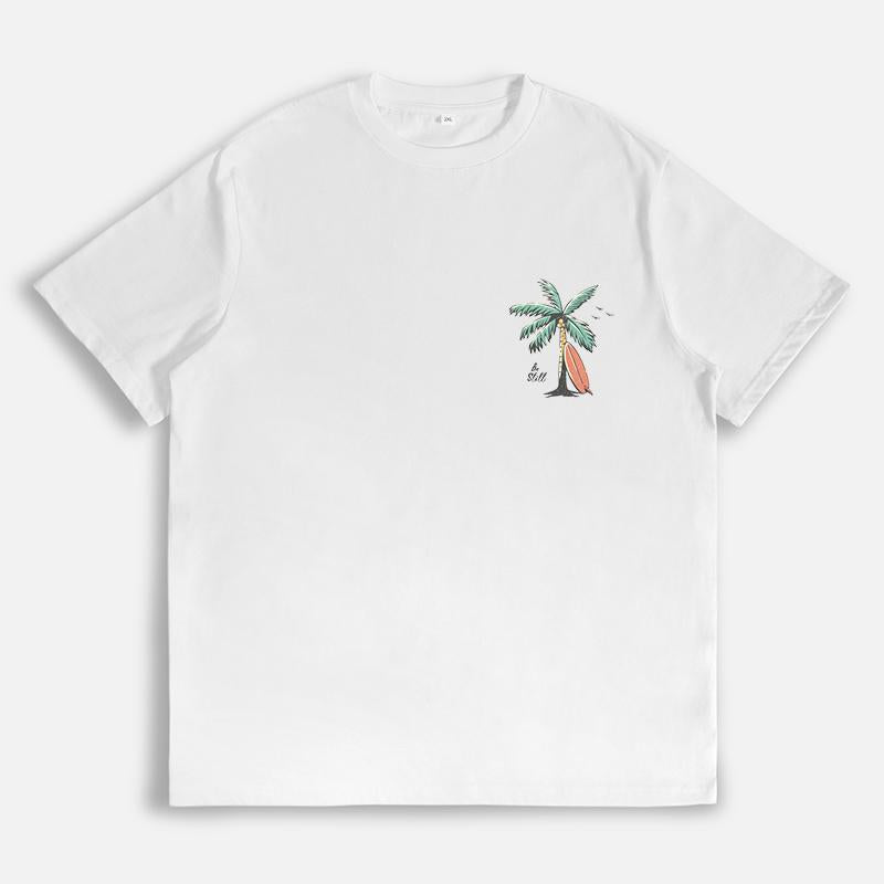 Christian Bible Verse T-Shirt – Beachy Coconut Tree Backprint Tee, Unisex Faith Shirt for Teens & Baptism Gifts