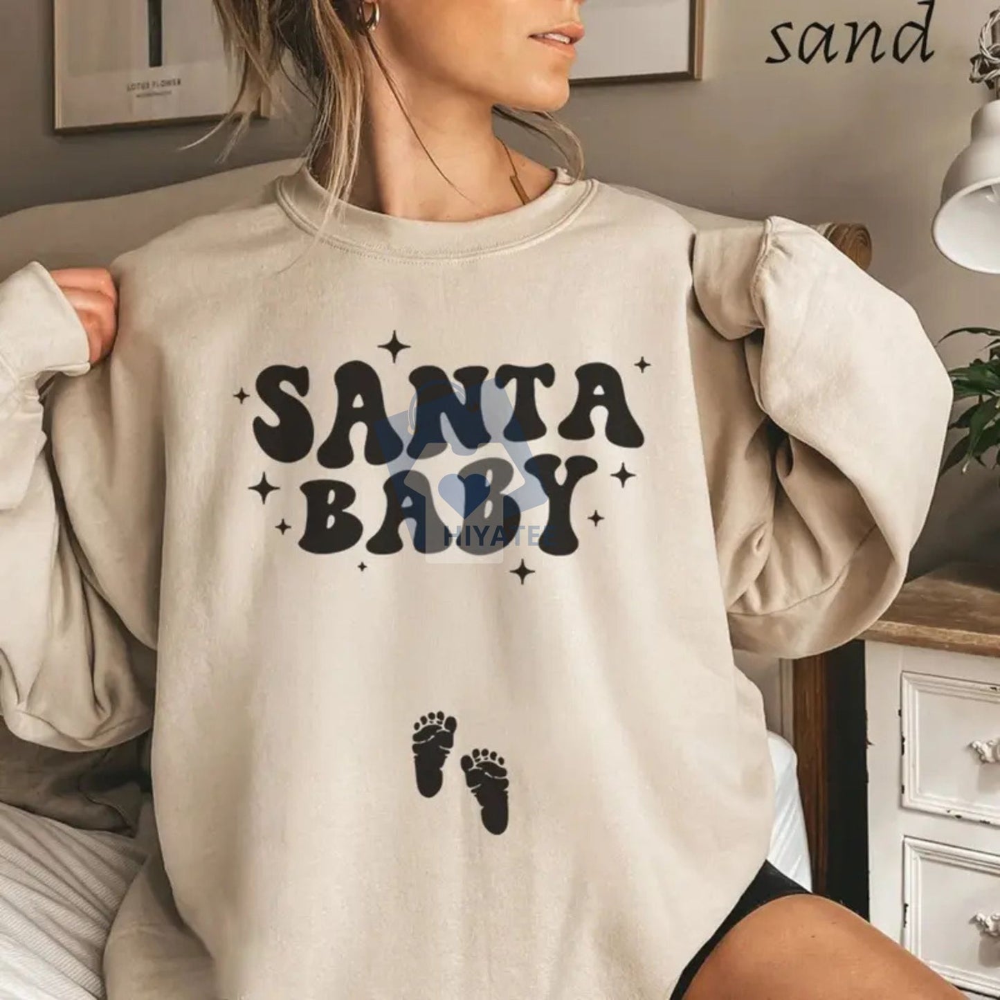 Christmas Pregnancy Announcement Sweatshirt – Santa Baby Shirt, Festive Pregnant Tee, New Mom Baby Announcement, Christmas Maternity