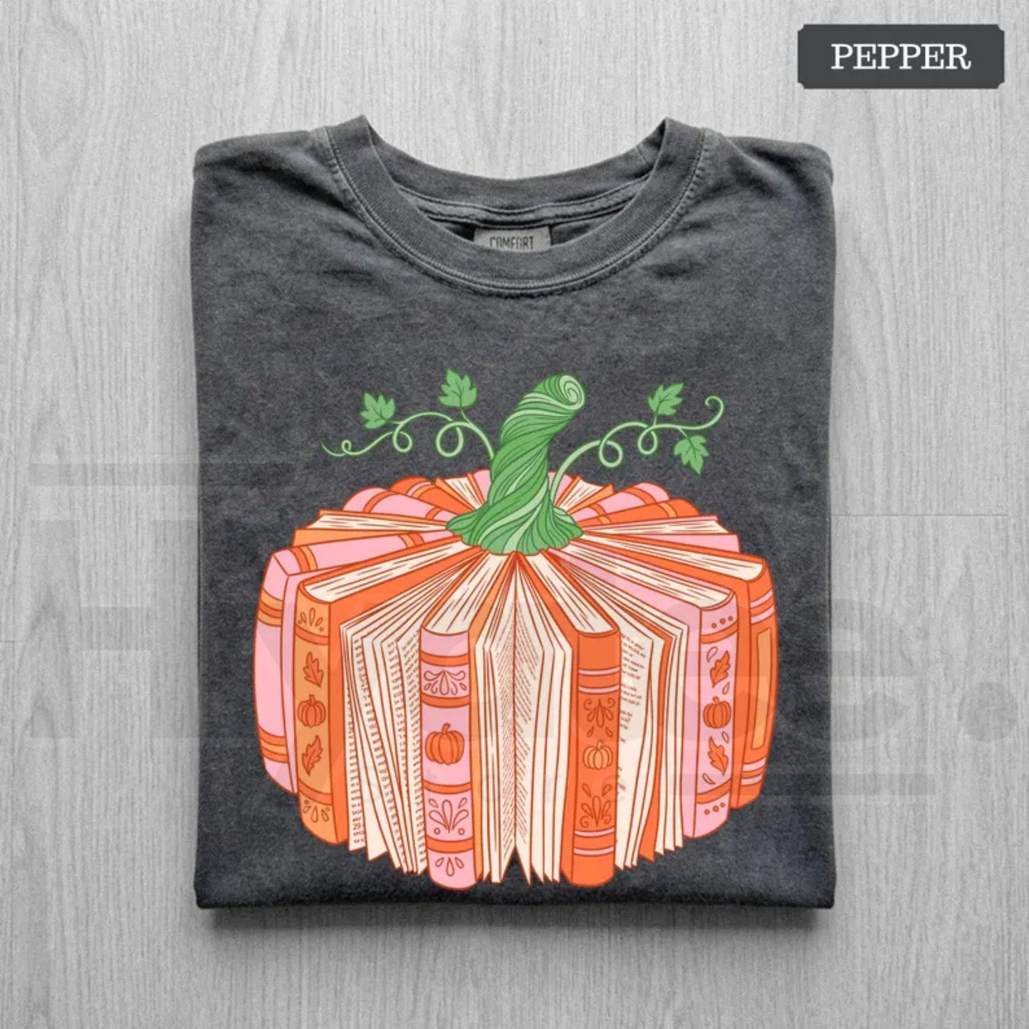 Book Pumpkin Shirt Bookish Fall Reader Tee Cute Librarian Bookworm Gift